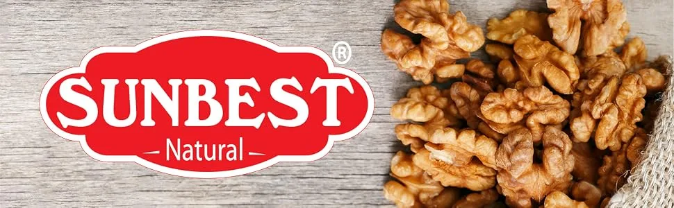 Sunbest Natural California Walnuts, Halved, Raw, Shelled, Non-GMO, Vegan, Kosher, 3 Lbs. Halved 3 Pound (Pack of 1) - Walnut top