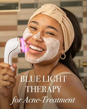 reVive Light Therapy Lux Collection GLO Acne Device For Face Red & Blue Light Therapy LED Wand - LED Light Therapy Technologies Anti Aging Acne Treatment Red Light Blue Light Sonic Cleanser