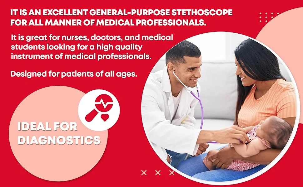 Ever Ready First Aid Dual Head Stethoscope - Lavender - Dual Head Stethoscope- ideal for diagnostics