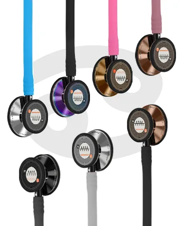 FriCARE Dual-sided Stethoscope - Lightweight Stethoscopes for Nurse/Doctor On Duty with 2 Tunable Diaphragms - EMT Essentials for Work MicroBeats Harmony with 12 Zodiac Tags Black Chestpiece 31.5'' Silver Mist - TOUCH YOUR AWESOME LIFE