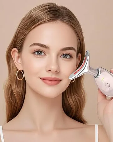 Facial-Massager 4 Color Face Device(4 Modes White) - Red Light Therapy for Face