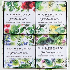 Primavera Spring Collection Mini Candle 3 oz Fresh Herbs 85 Gram Fresh Herbs Mini Candle - Via Mercato Primavera (Spring) Collection Soap Collection Gift Set (4 x 50g) - Fresh Herbs.