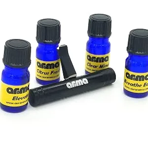 Car Vent Clip Cylindrical Essential Oil Diffuser for Aromatherapy in Your Car - 1 Aluminum Diffuser & 5 Unscented Refill Sticks - essential oil car diffuser