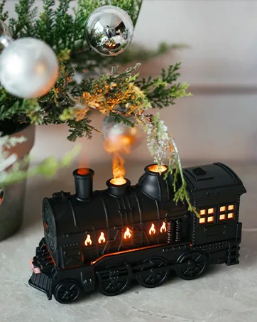 Colorful Flame Diffuser Noiseless 7 Colors Changing Oil Diffuser Essential Oils Upgraded 180ml Fire Humidifier with Essential Oil Diffuser for Home Room Auto Shut-Off (Black) - Train Diffuser for Essential Oils
