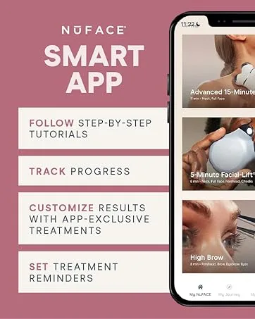NuFACE Trinity FDA Cleared Microcurrent Facial Device & Wrinkle Reducer Attachment - Microcurrent Device with LED Red Light Attachment - Face Sculpting & Neck Tightening Device + Aqua Microcurrent Gel Trinity and Wrinkle Reducer Attachment - nuface device