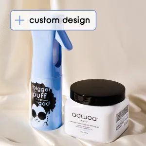 adwoa beauty Blue Custom Continuous Ultra Fine Mist Spray Bottle Multi-Tasking for Hair Skin Home Pet Care and more Refillable and Reusable 5oz. - custom design