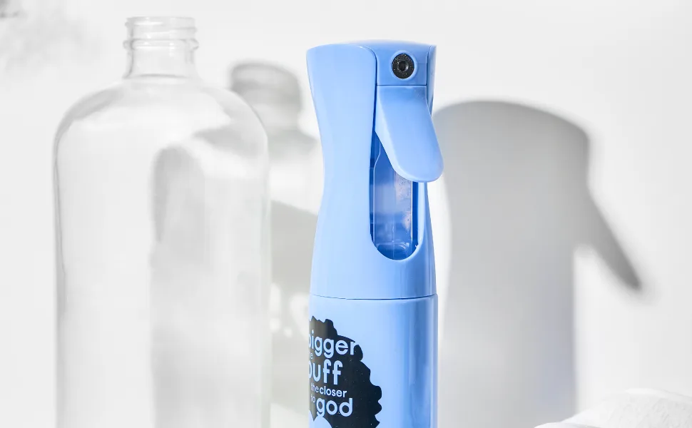 adwoa beauty Blue Custom Continuous Ultra Fine Mist Spray Bottle Multi-Tasking for Hair Skin Home Pet Care and more Refillable and Reusable 5oz. - mister