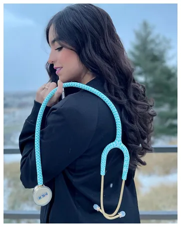 MDF Instruments Pediatric and Neonatal Attachments with Clip - for MDF Instruments ProCardial Stainless Steel Stethoscope - Silver - Light Blue and Gold Cardiology Stethoscope