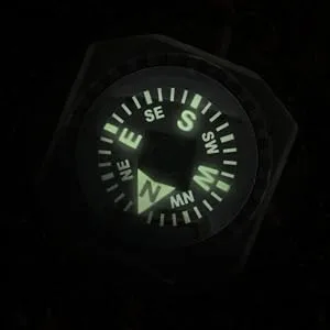 Sun Company Slip-On Wrist Compass - Easy-to-Read Compass for Watch Band or Paracord Survival Bracelet - Glow Compass