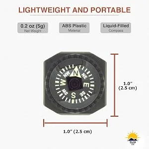 Sun Company Slip-On Wrist Compass - Easy-to-Read Compass for Watch Band or Paracord Survival Bracelet - Wrist Compass