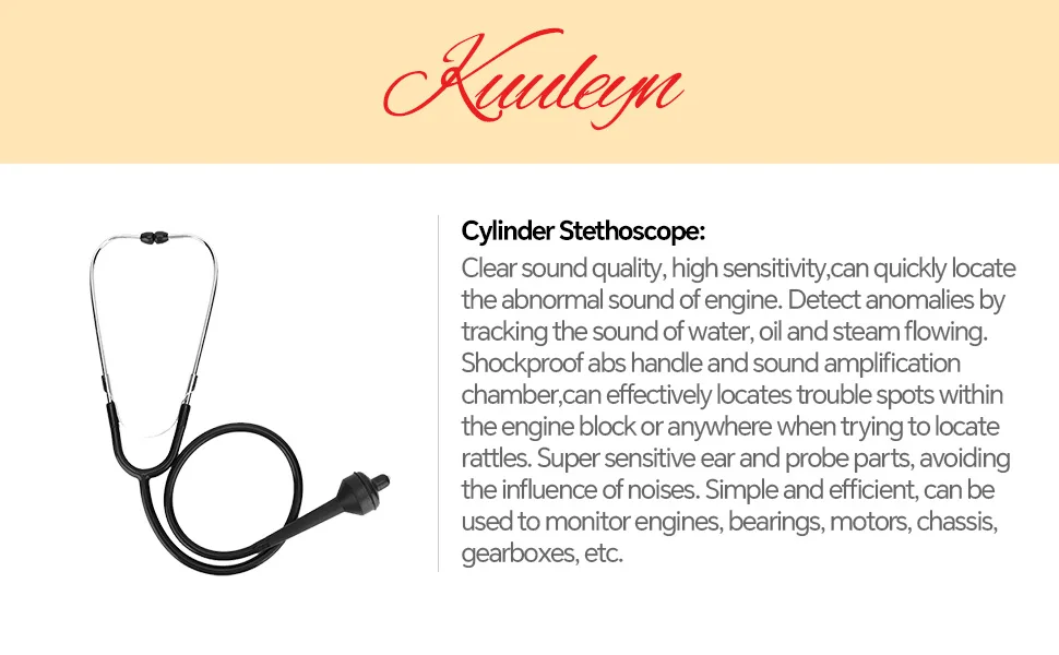 Engine Hearing Tool Car Engine Cylinder Stethoscope Auto Mechanics Engine Tester Hearing Tool - Cylinder Stethoscope