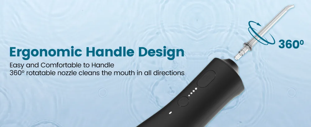 Water Flosser - Cordless Portable Oral Irrigator with 2000mAh Battery 4 Nozzle Types 4 Cleaning Modes 265ml Water Tank IPX7 Waterproof - water flosser