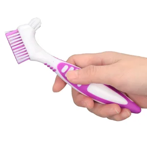 Denture Cleaning Brush Dual Head Denture Toothbrush Denture Brushes False Teeth Cleaning Brus Double Sided Portable Denture Toothbrush for Partial and Full Dentures - 1411220025011-2