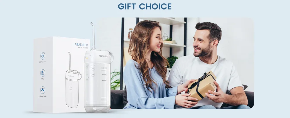 Portable Travel Water Flosser for Teeth Cleaning with 3 Flossing Tips Orthodontics and Braces Dental Care - Gift Choice