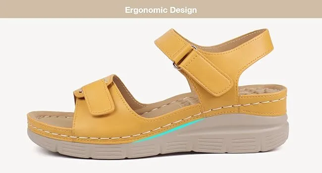 Ortho+rest Women Comfortable Walking Sandals Orthotic Arch Support Dress Sandals 8 Black - Sandals