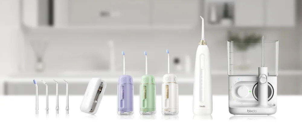 Water Flosser Cordless Dental Oral Irrigator with 5 Modes 4 Replaceable Jet Tips Rechargeable Waterproof Teeth Cleaner for Home and Travel - bixdo