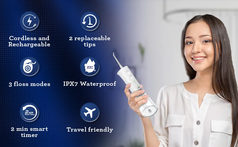 GuruNanda Advanced Dental Water Flosser 2.0 (R3100) (without UV Light) 300 ml White - GuruNanda