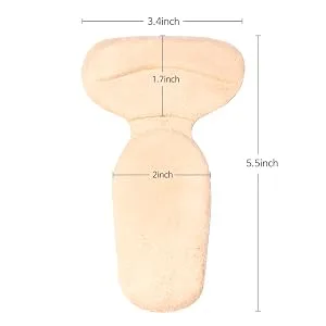 Heel Grip Pads - Gel Back Heel Cushion Protector Liners - Adhesive Silicone Fabric Suede Shoe Inserts to Prevent Blisters for Men & Women 1 Pair (2 Piece) - Product size