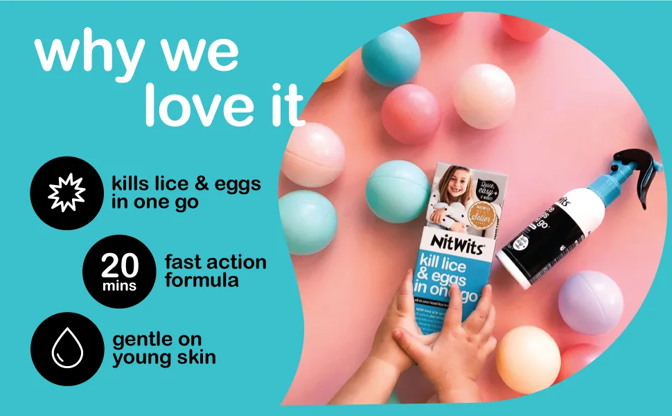 NitWits All-in-One Head Lice Treatment Spray Kills Nits & Eggs Includes Lice Spray 120ml & Nit Comb NitWits All In One Spray - nitwits aio why we love it