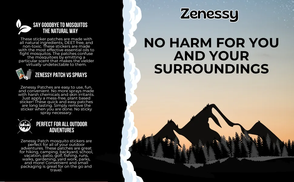 Natural Protection Patches for Outdoor Activities - Safe and Effective for Adults - Zesnessy Mosquito