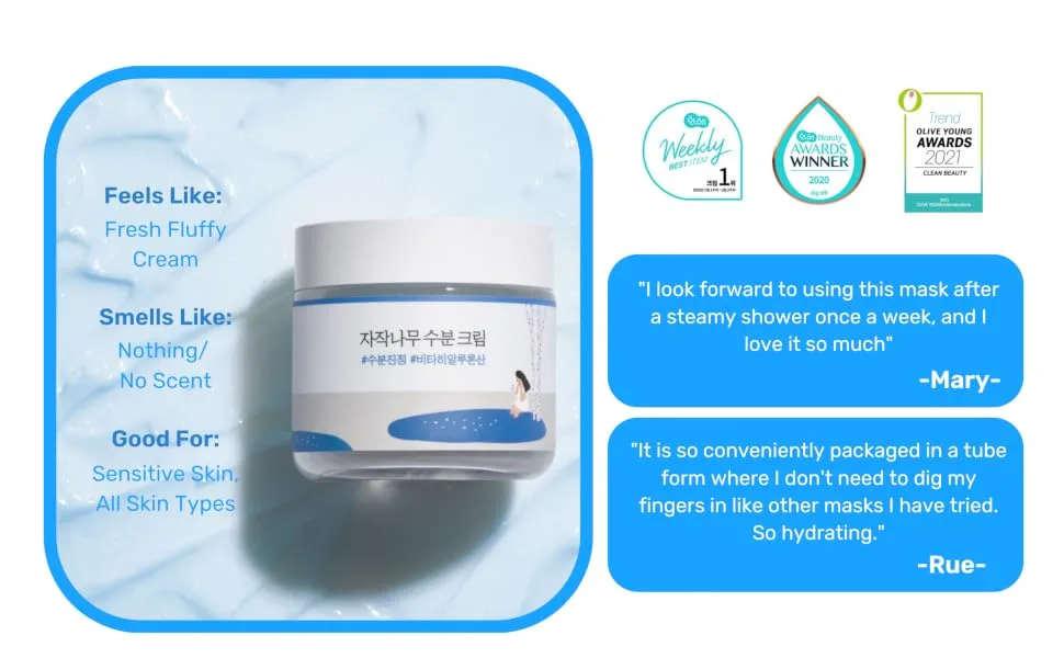 ROUND LAB Birch Juice Moisturizing Cream 80ml / Vita Hyaluronic Acid Moisture Filling Hydrating Cream - Birch Cream