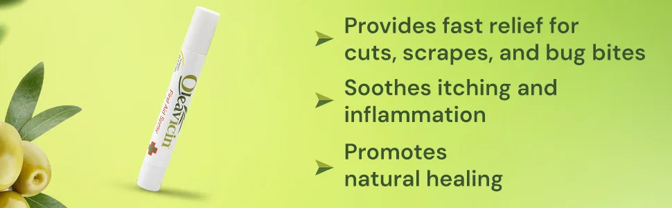 First Aid Spray & Bug Bite Relief for Use on Minor Skin Irritations | Soothing Comfort | Patented Formula | Olive Leaf Extract | Natural | 0.17 oz (5ml) - bug bite spray