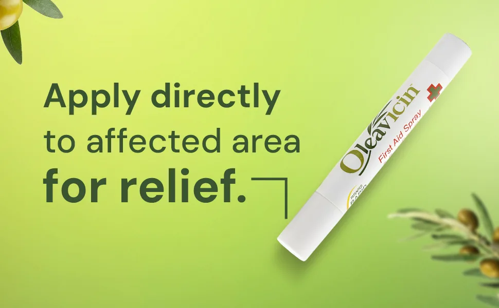 First Aid Spray & Bug Bite Relief for Use on Minor Skin Irritations | Soothing Comfort | Patented Formula | Olive Leaf Extract | Natural | 0.17 oz (5ml) - bug bite spray