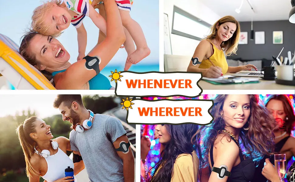 Divoti Badge Sensor Cover Compatible for Dexcom G6 Adjustable Trim to Fit Securely Protect and Quickly Put-on/Take-Off No More Extra Irritating Adhesive Patches - Black - 20204