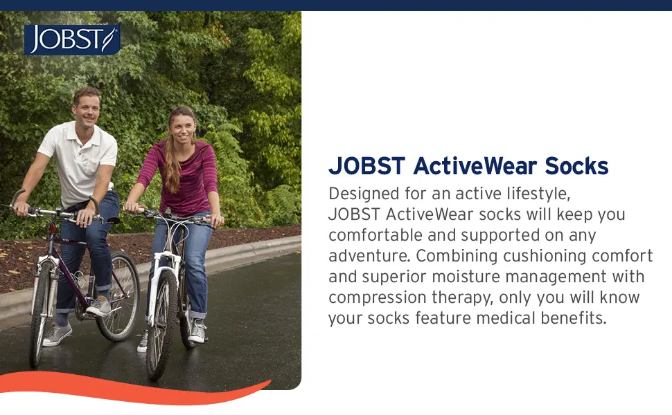 JOBST Activewear 30-40 mmHg Knee High Compression Socks Medium Cool White Cool White Medium - stockings compression medium knee high relief hose medical support sport open toe sock closed thigh