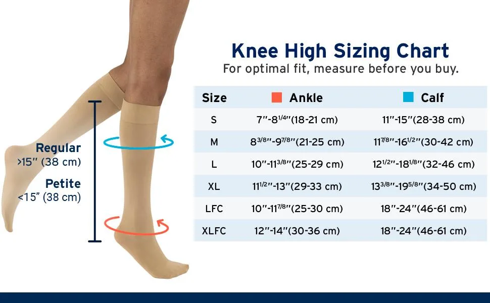 JOBST Opaque Knee High 15-20 mmHg Compression Stockings Open Toe X-Large Classic Black - Size
