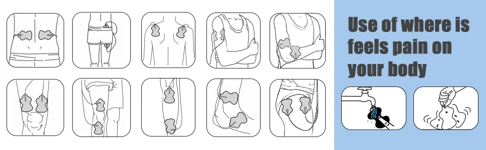 Omron Compatible TENS Electrodes - 12 (6 Pair) Premium Omron Compatible Replacement Pads for TENS Units - body part