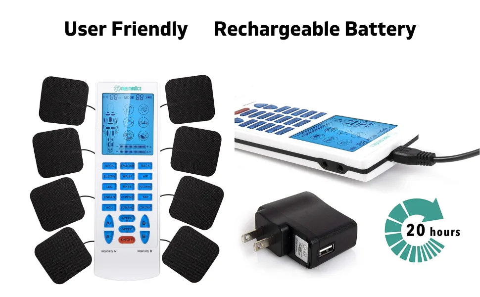 Tens Unit Muscle Stimulator Rechargeable Device for Shoulder Neck Back Pain Relief Pulse Massager Pain Relief - tens 24 unit nuemedics massager device muscle stimulator