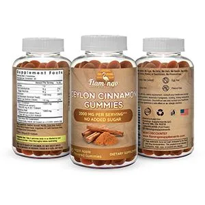 Sugar Free Ceylon Cinnamon Gummies 2000mg- Made in USA, Vegan, Naturally Flavored, 90 Count - Cinnamon Multiple bottles