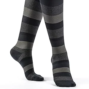 Sigvaris Women s Style Microfiber Patterns 830 Closed Toe Calf-High Socks 20-30mmHg - Graphite Argyle - Medium Short - sigvaris
