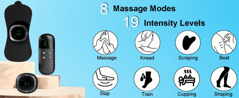 FA FIGHTART Wireless Tens Unit Muscle Stimulator Nerve Stimulation Pain Relief Rechargeable Mini Back Shoulder Massager - back massager TENs unit