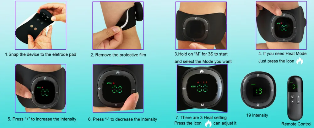 FA FIGHTART Wireless Tens Unit Muscle Stimulator Nerve Stimulation Pain Relief Rechargeable Mini Back Shoulder Massager - usage