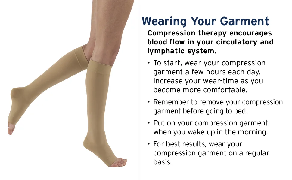 JOBST Relief Knee High Graduated Compression Socks 30-40mmHg - Comfortable Unisex Design - Open Toe Black Large - stockings compression medium knee high relief hose medical support sport open toe sock closed thigh