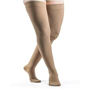 SIGVARIS 862NSSW36 20-30 mmHg Select Comfort Thigh Highs-Sm-Shrt-Suntan - thigh high