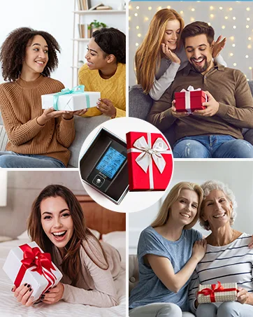 NURSAL Dual Channel TENS Unit Muscle Stimulator for Pain Relief Therapy with 16 Pads & 24 Modes Touchscreen TENS EMS Unit with Back Clip Easy to Operate for Elder - gift