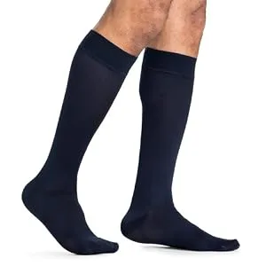 SIGVARIS Men’s Style Microfiber 820 Closed Toe Calf-High Socks 15-20mmHg - Black - Medium Long Black ML - Medium Long - sigvaris