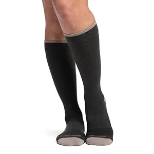 Sigvaris Men’s & Women’s Motion Thermoregulating Wool Closed Toe Calf-High Socks 15-20mmHg - Charcoal - Large Medium - sigvaris