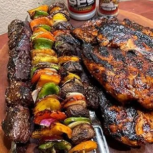 SuckleBusters Salt Pepper Garlic SPG BBQ Rub - Grilled ka-bobs and Chicken breats