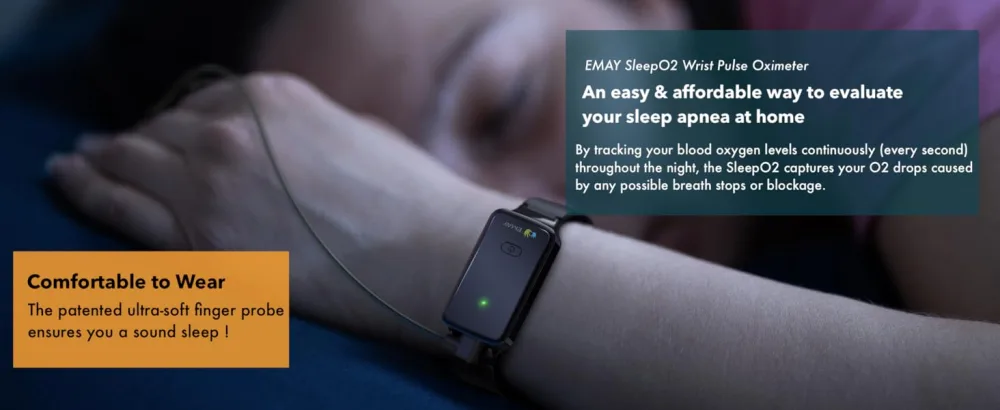 SleepO2 Wrist Recording Pulse Oximeter by EMAY | Continuous Oxygen Monitor for SpO2 Tracking Overnight | Provides Sleep Report and Raw Data - product information 19