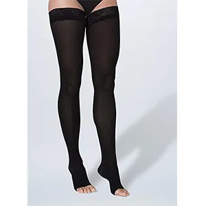 SIGVARIS Women's SOFT OPAQUE 840 Open Toe Thigh High w/ Grip-Top 30-40mmHg - SIGVARIS