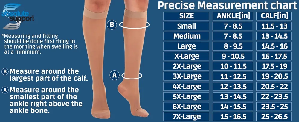 ABSOLUTE SUPPORT Made in USA - Opaque Compression Socks for Women and Men 30-40mmHg - Graduated Support Compression Stockings for Post Surgery Recovery - Beige Small - A301BE1 - Compression Socks for Women