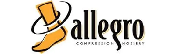 Allegro 20-30 mmHg Microfiber 262 Thigh High Compression Hose Comfortable Support Garments Black X-Large - Allegro compression hosiery for men and women during business, travel, and everyday wear logo.