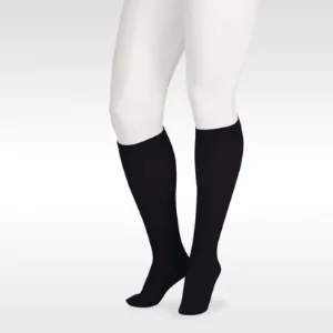 Juzo Soft 2000 15-20mmhg Knee-High Closed Toe Sock with Silicone Top Band 2 (II) Regular Black - juzo