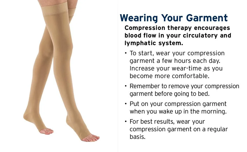 BSN Medical 115558 JOBST Compression Hose Thigh High 15-20 mmHg Open Toe Large Classic Black ClassicBlack Large - compression