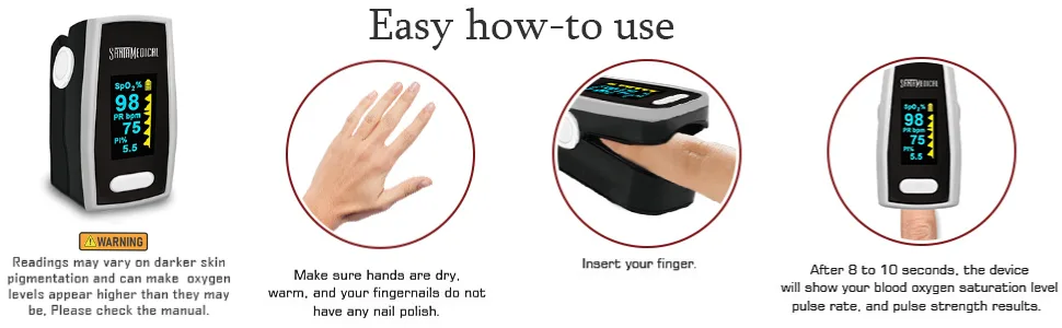 Santamedical Generation 2 Fingertip Pulse Oximeter with Batteries and Lanyard - Pulse Oximeter