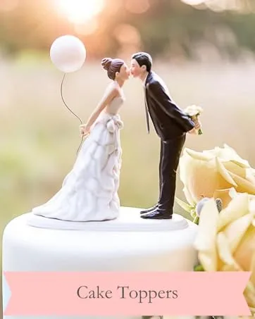 Weddingstar Black and Blue Silicone Face Covering Holders with Metal Clip - Cake Toppers